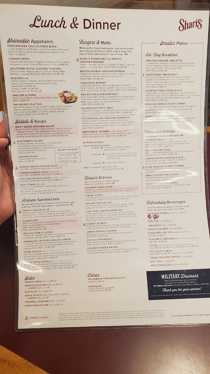 Shari's Cafe and Pies Menu - Image 3